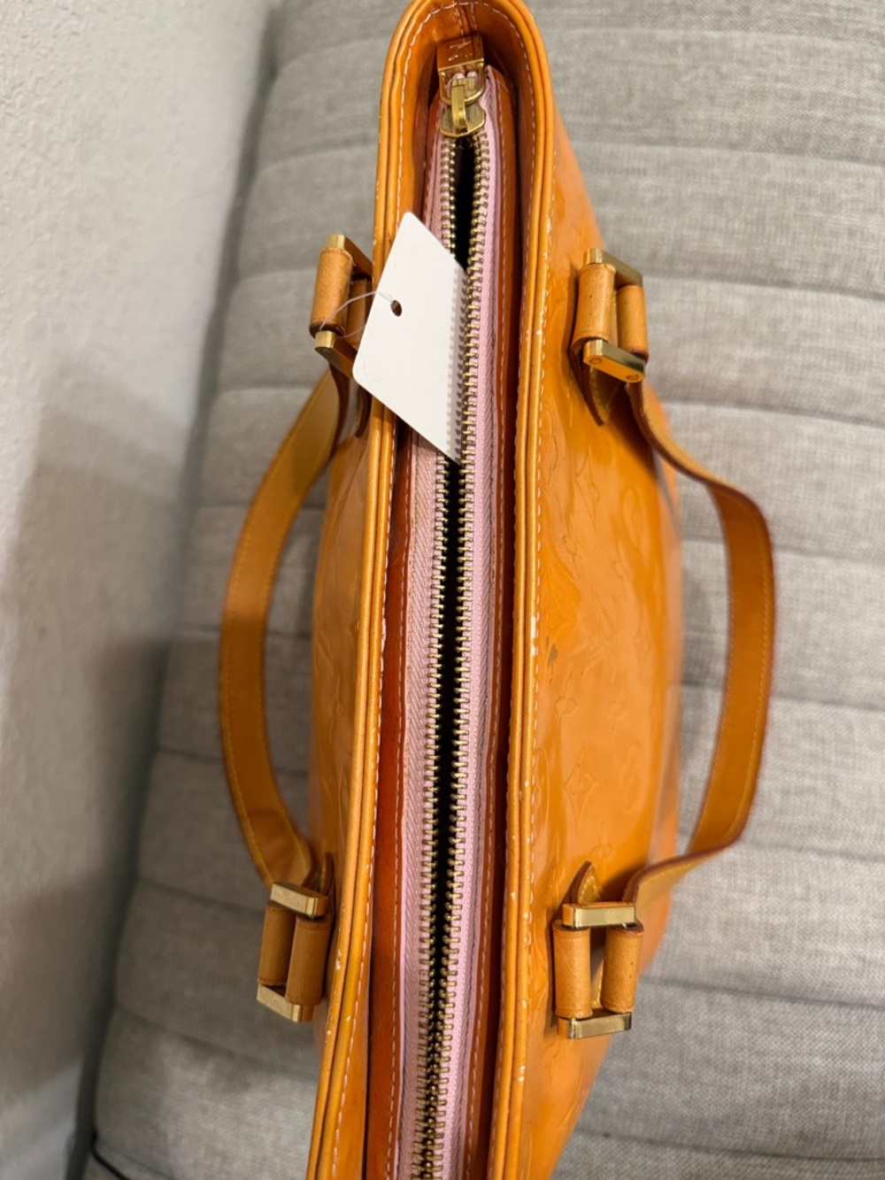 Louis Vuitton Amber Vernis Monogram Tote - Picture 8 of 13